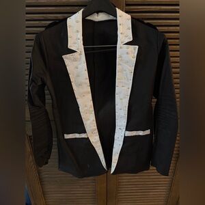 Kelle Mix Master Black and White Dance Jacket - Rhinestones added.